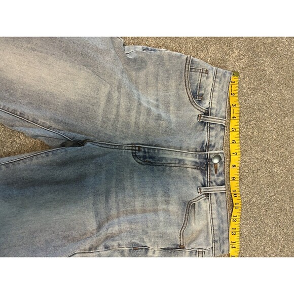 Easel Split Hem Flare Jeans Size S Light Wash Stretch Denim Retro Western - Picture 7 of 7